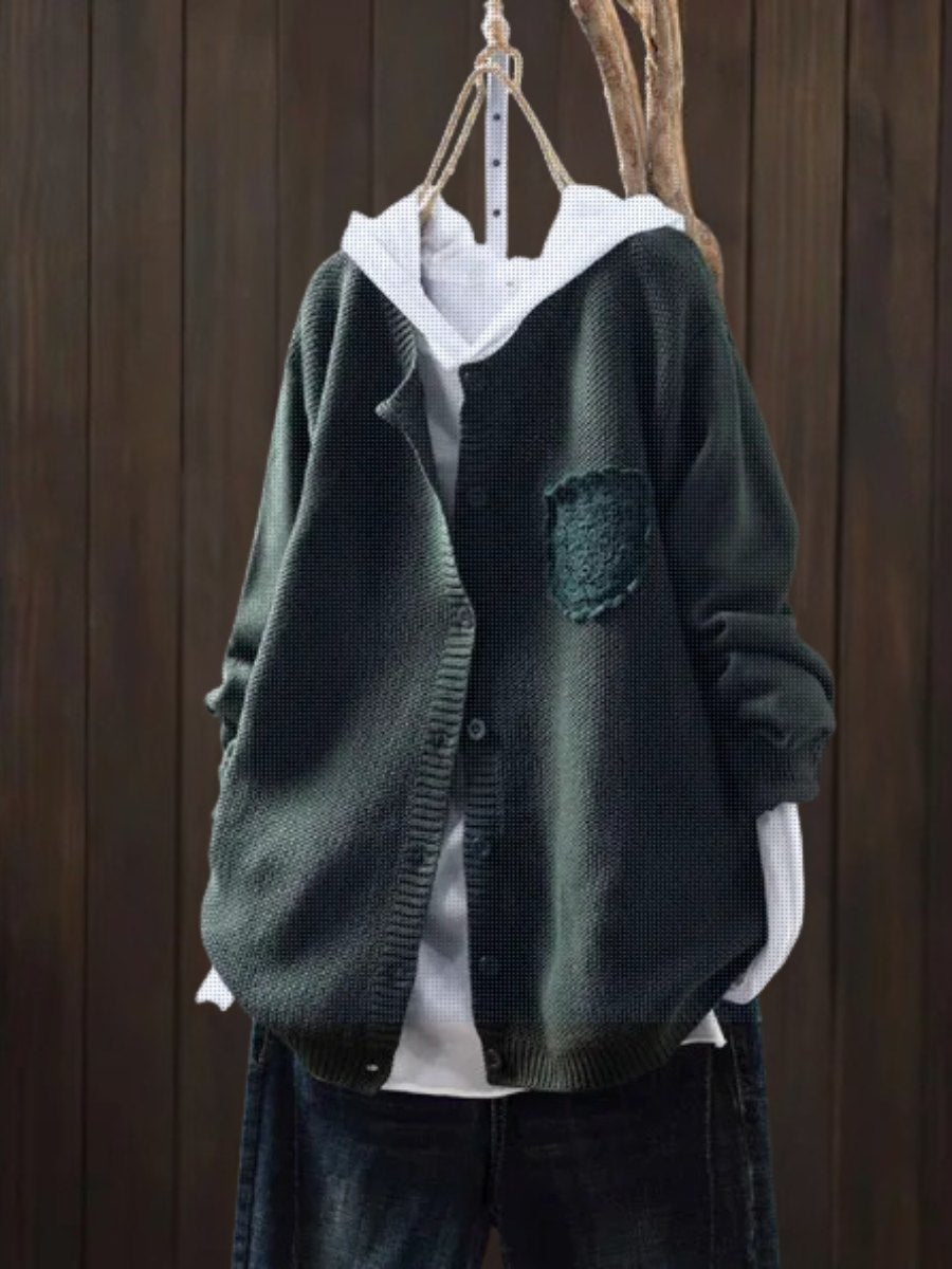 Comfortable Beige Cardigan for Women with Button Front Side Pockets Oversized Fit Relaxed Fit Everyday Style