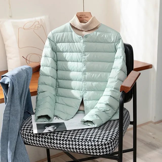 Comfortable Blue Quilted Jacket for Women with Relaxed Fit Everyday Wear Soft Finish Layered Style