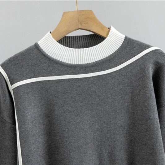 Comfortable Gray Loungewear Set for Women with Collared Long Sleeve Side Pockets Elastic Waist Drawstring Waist Everyday