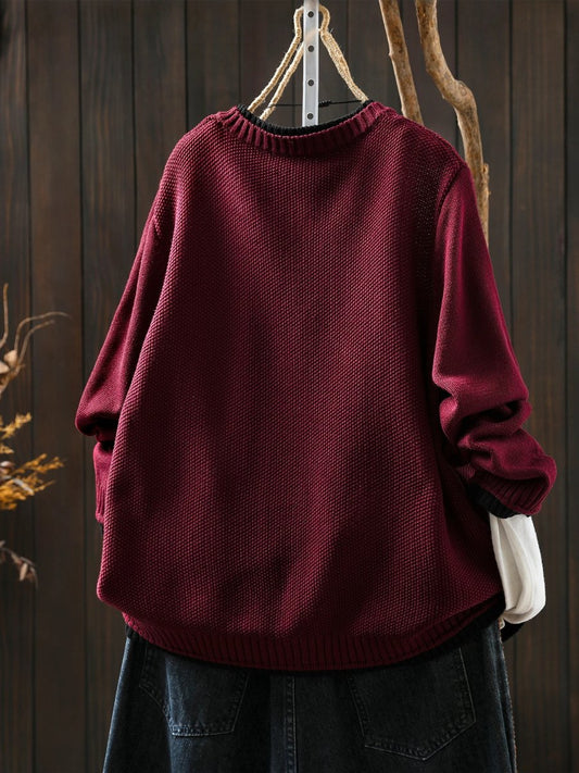 Comfortable Wine Cardigan for Women with Button Front Oversized Fit Relaxed Fit Knit Everyday Style
