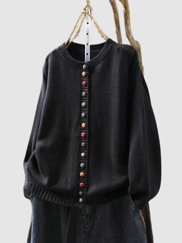 Comfortable Beige Cardigan for Women with Button Front Relaxed Fit Knit Layered Style