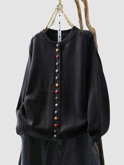 Comfortable Beige Cardigan for Women with Button Front Relaxed Fit Knit Layered Style