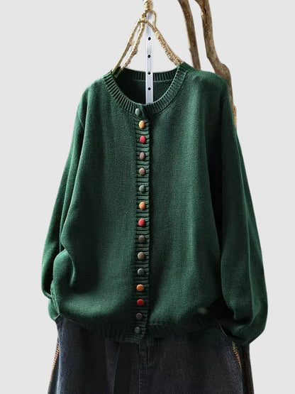 Comfortable Beige Cardigan for Women with Button Front Relaxed Fit Knit Layered Style
