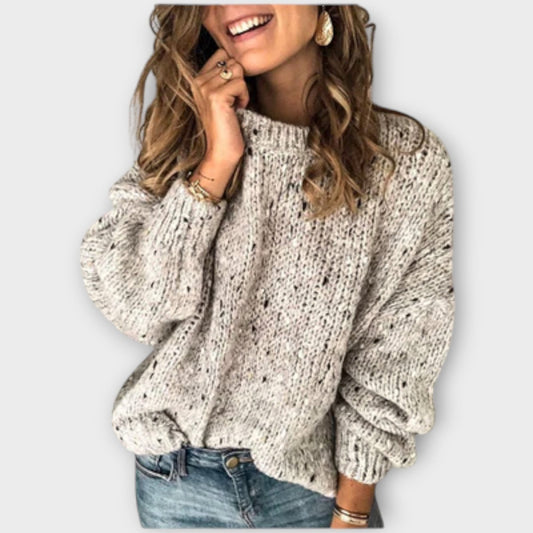 Comfortable Beige Sweater for Women with Relaxed Fit Everyday Wear Soft Finish Cosy Style