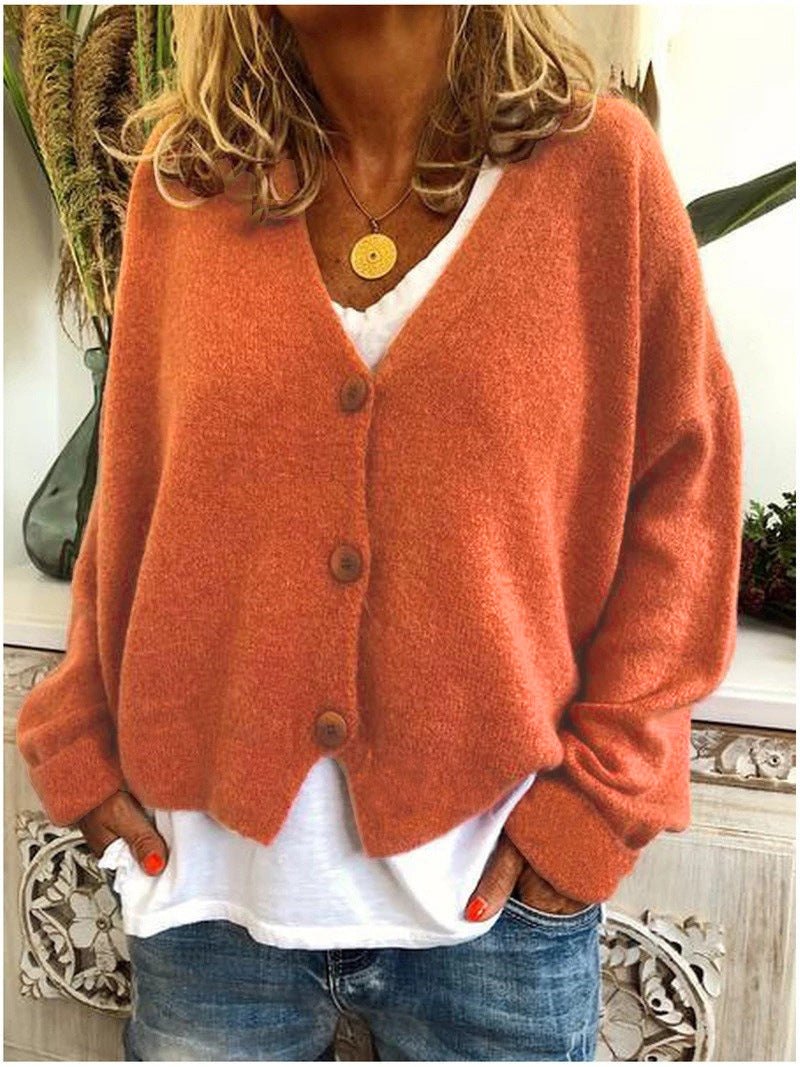 Comfortable Black Cardigan for Women with Knit Relaxed Fit Everyday Wear Layered Style