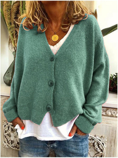 Comfortable Black Cardigan for Women with Knit Relaxed Fit Everyday Wear Layered Style