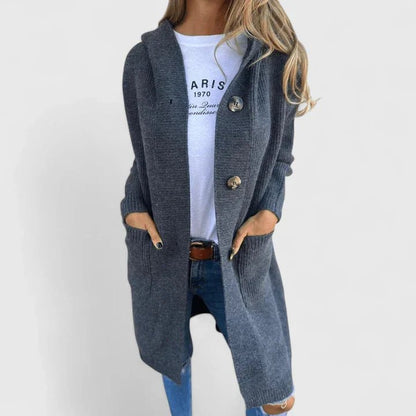 Comfortable Black Cardigan Sweater for Women with Button Front Knit Relaxed Fit Everyday Style
