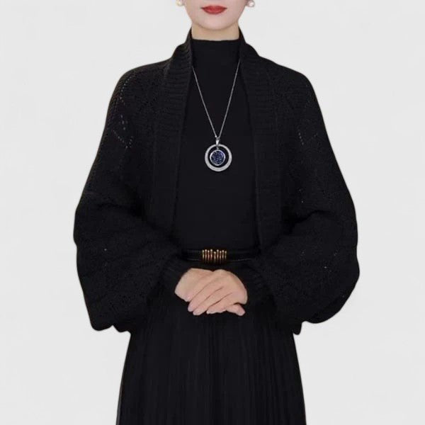 Comfortable Black Cardigan Sweater for Women with Everyday Wear Soft Finish Classic Cut Relaxed Style