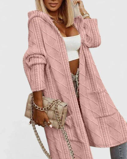 Comfortable Black Cardigan Sweater for Women with Relaxed Fit Hooded Everyday Wear Layered Style