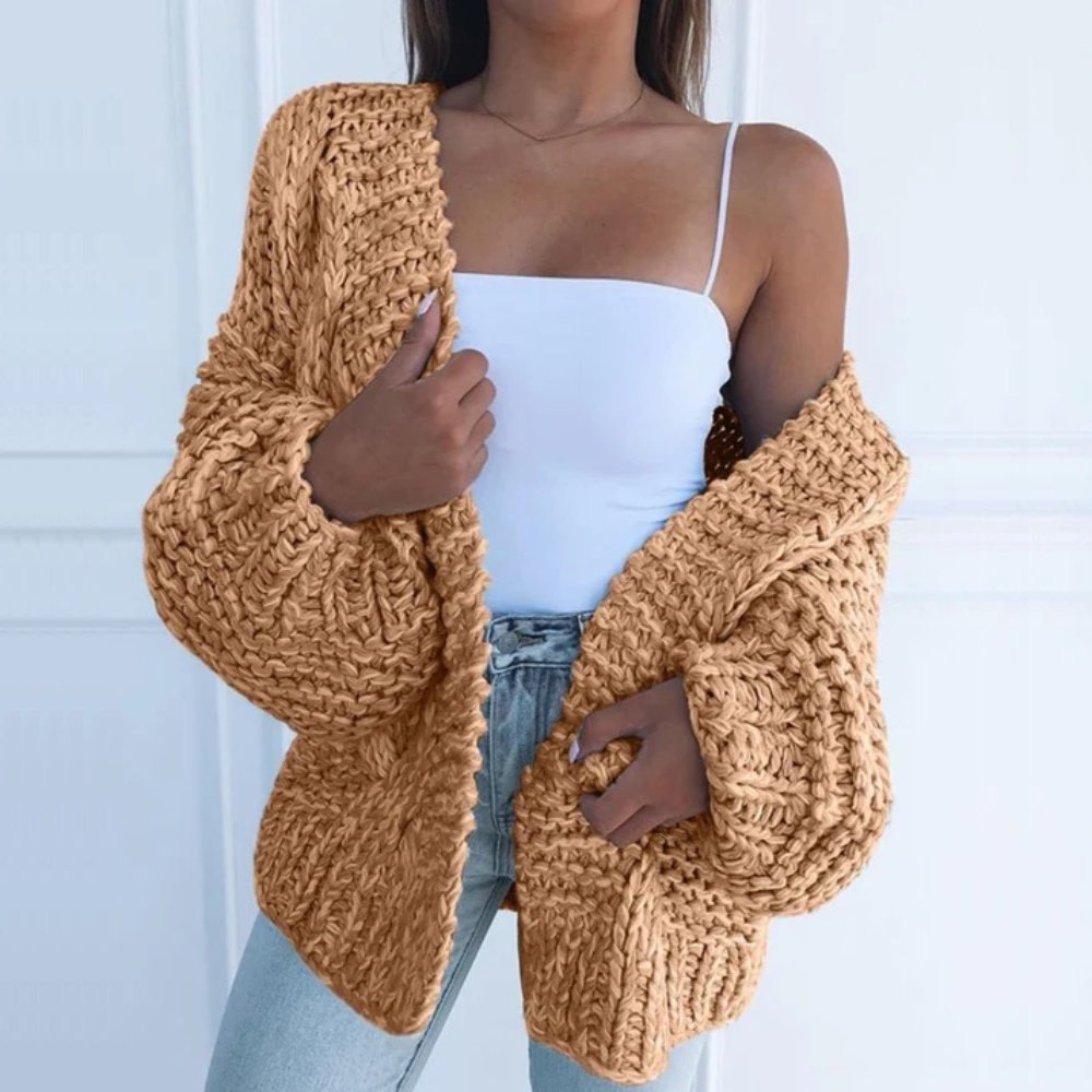 Comfortable Black Cardigan Sweater for Women with Relaxed Fit Knit Everyday Wear Layered Style
