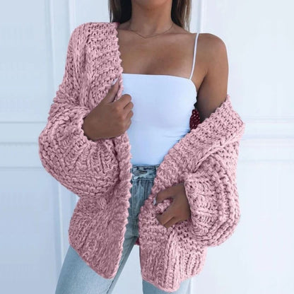 Comfortable Black Cardigan Sweater for Women with Relaxed Fit Knit Everyday Wear Layered Style