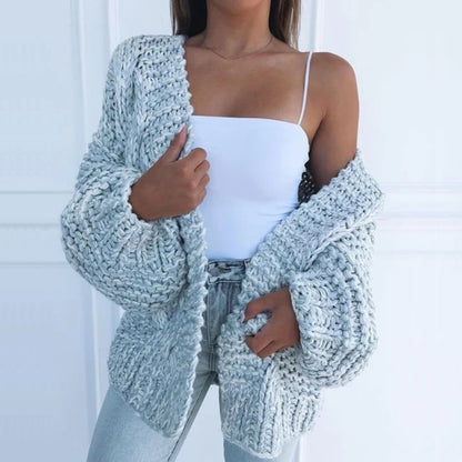 Comfortable Black Cardigan Sweater for Women with Relaxed Fit Knit Everyday Wear Layered Style