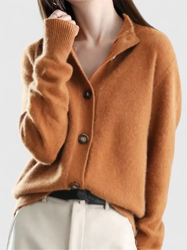Comfortable Black Cardigan Sweater for Women with Relaxed Fit Everyday Wear Soft Finish Layered Style