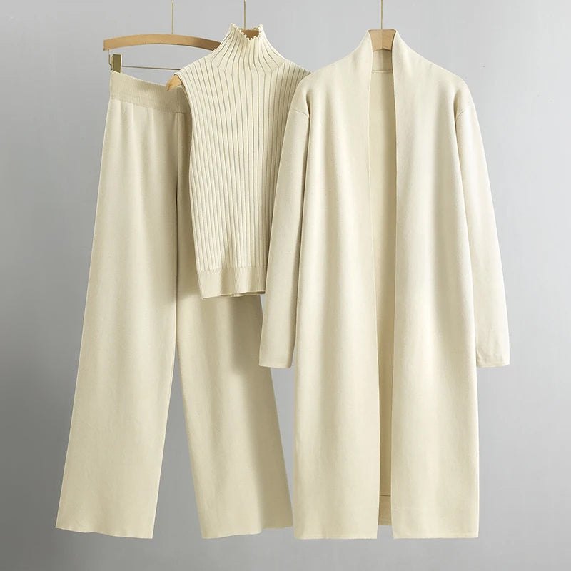 Comfortable Black Cardigan Sweater for Women with Sleeveless Wide Leg Ribbed Knit Cosy Style