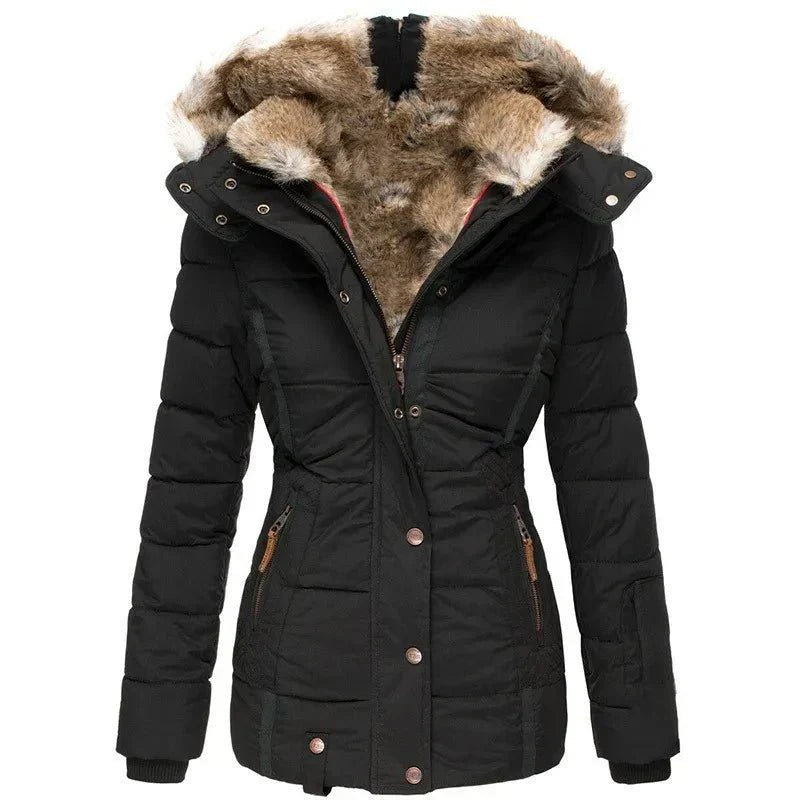 Comfortable Black Faux Fur Coat for Women with Relaxed Fit Everyday Wear Soft Finish Layered Style