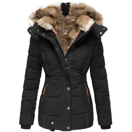 Comfortable Black Faux Fur Coat for Women with Relaxed Fit Everyday Wear Soft Finish Layered Style