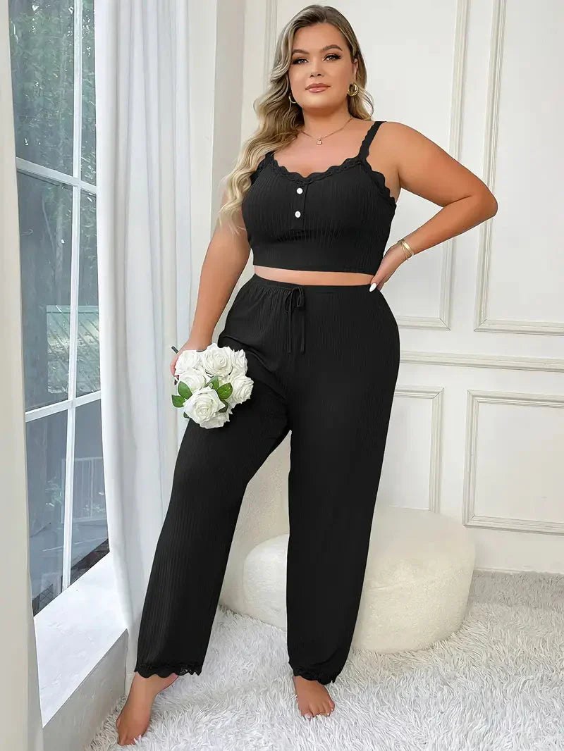Comfortable Black Loungewear Set for Women with Everyday Wear Soft Finish Classic Cut Relaxed Style