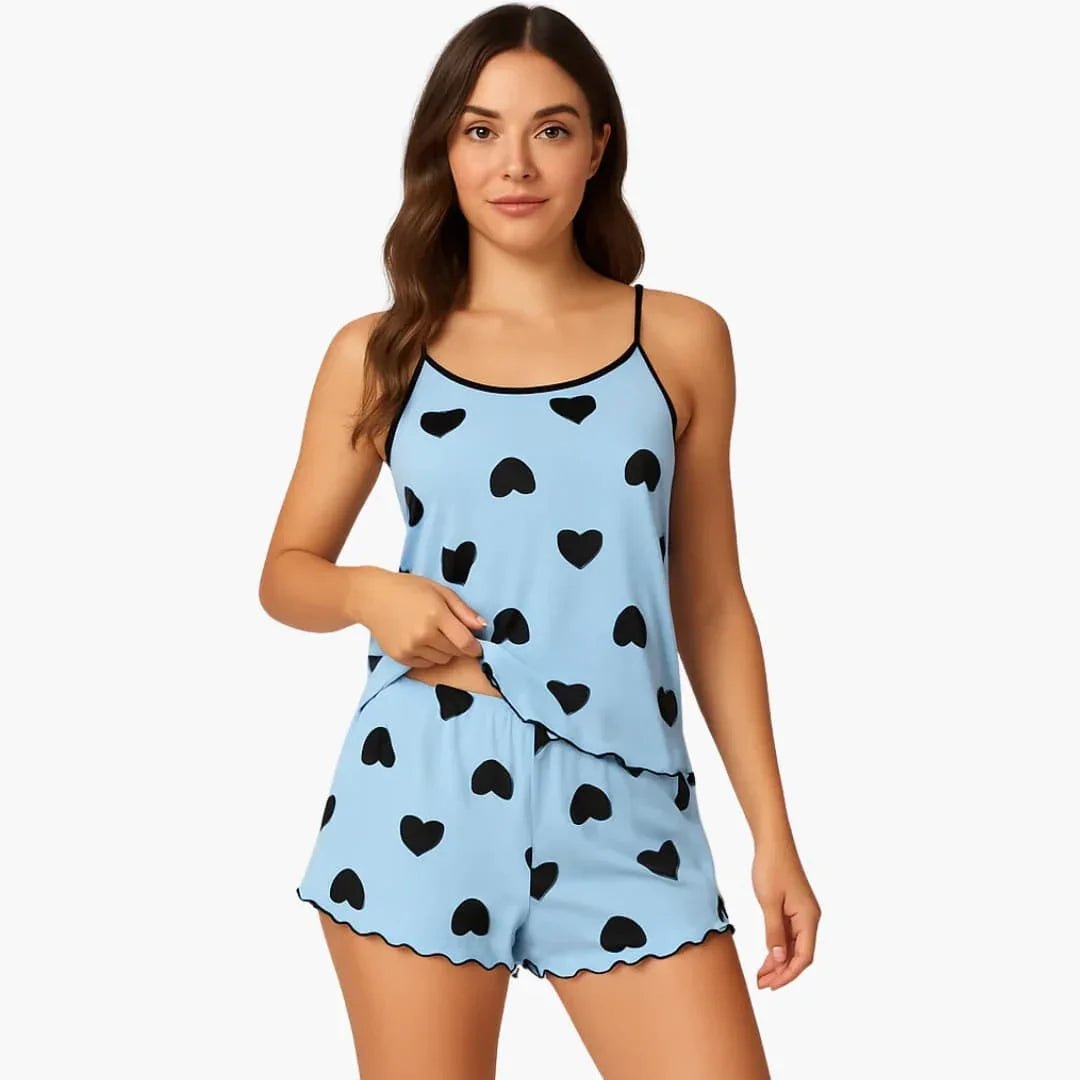 Comfortable Black Pajamas for Women with Short Sleeve Relaxed Fit Everyday Wear Lounge Style