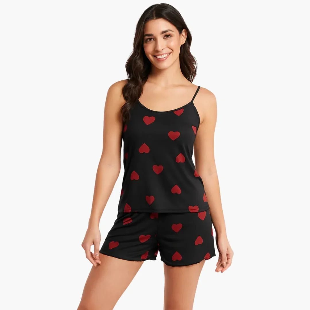 Comfortable Black Pajamas for Women with Short Sleeve Relaxed Fit Everyday Wear Lounge Style