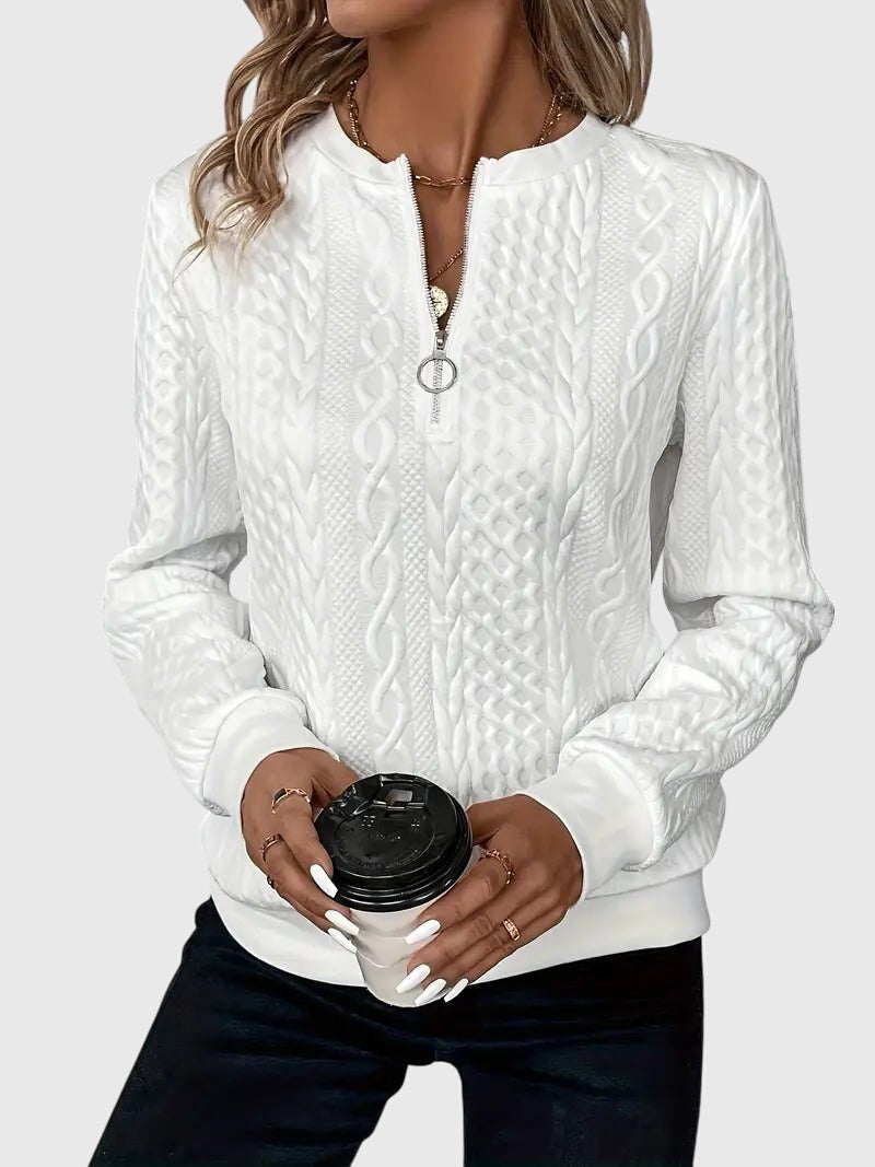 Comfortable Black Sweater for Women with Zip Front Relaxed Fit Everyday Wear Cosy Style