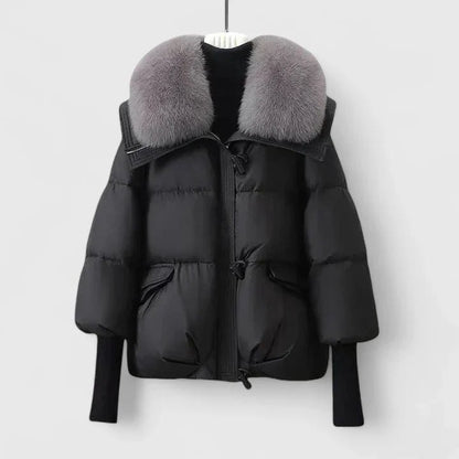 Comfortable Black Winter Jacket for Women with Collared Button Front Side Pockets Everyday Style