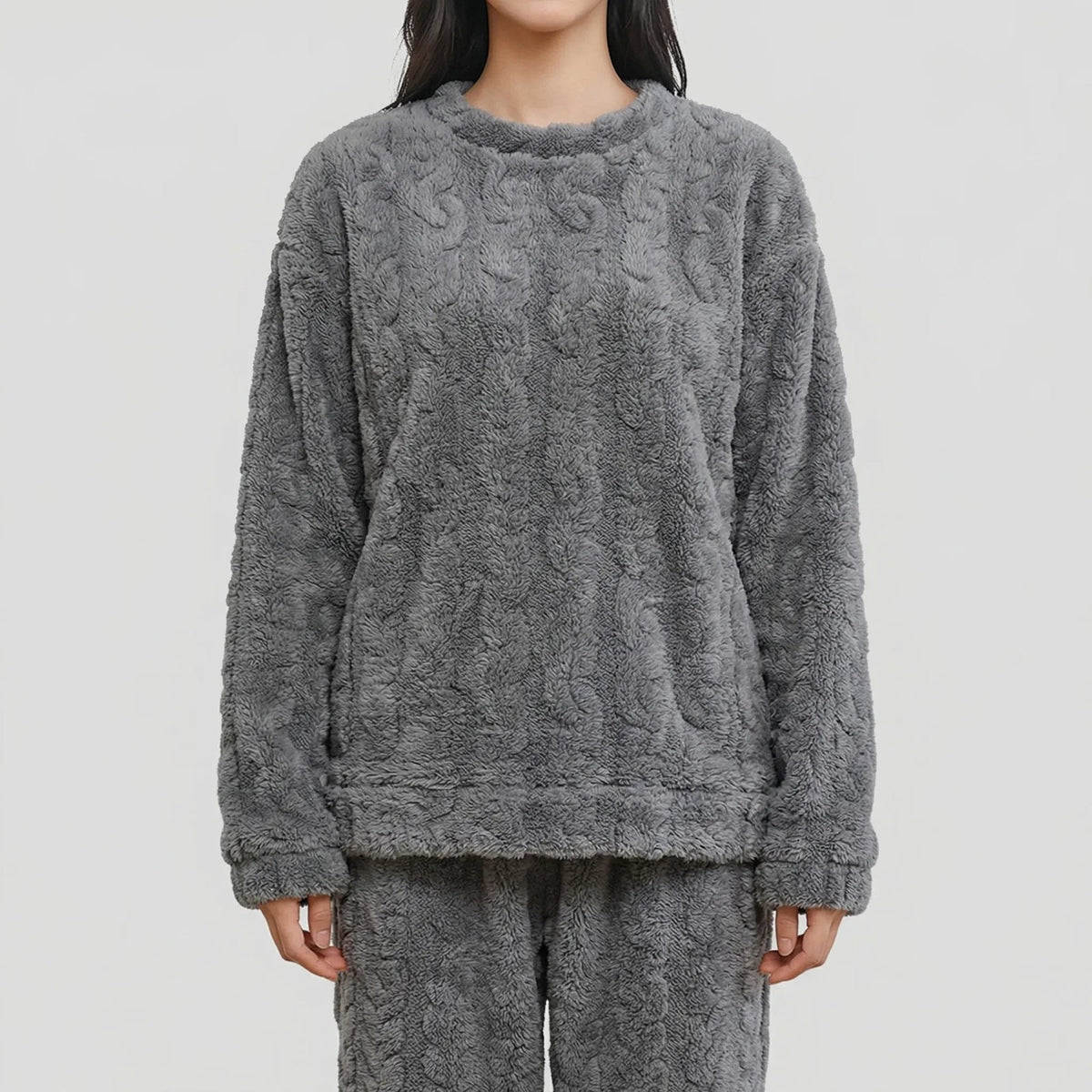 Comfortable Blue Pajamas for Women with Elastic Waist Drawstring Waist Fleece Lined Cosy Style