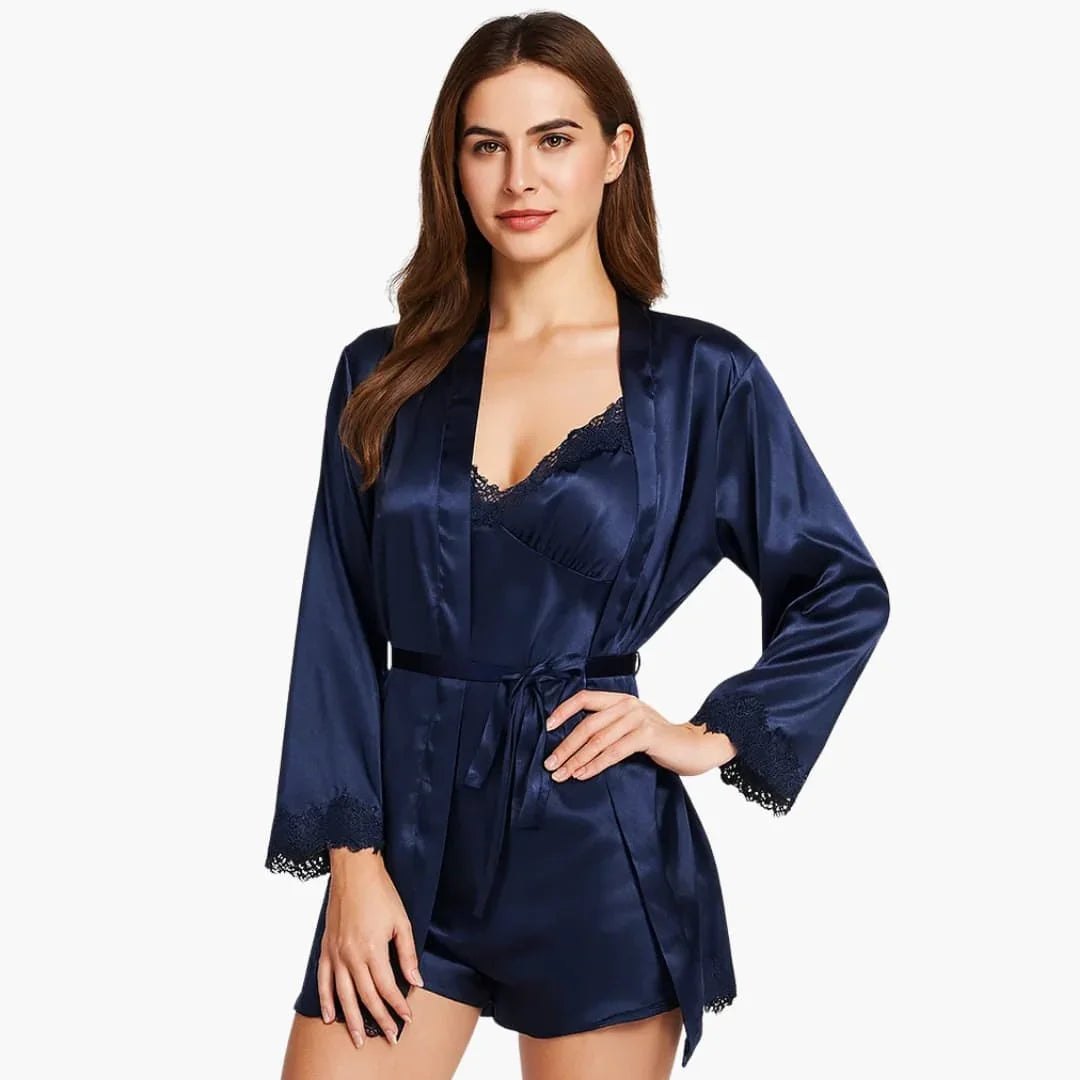 Comfortable Blue Pajamas for Women with Long Sleeve Button Front Elastic Waist Cosy Style