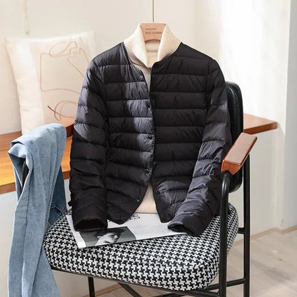 Comfortable Blue Quilted Jacket for Women with Relaxed Fit Everyday Wear Soft Finish Layered Style