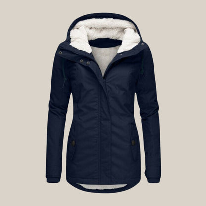 Comfortable Blue Winter Jacket for Women with Relaxed Fit Everyday Wear Soft Finish Outdoor Style