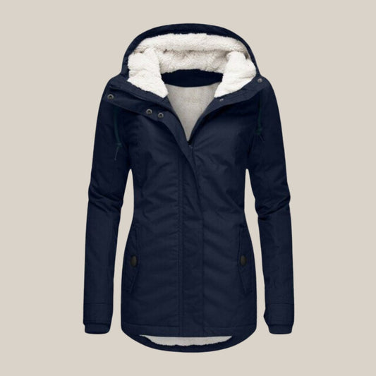 Comfortable Blue Winter Jacket for Women with Relaxed Fit Everyday Wear Soft Finish Outdoor Style