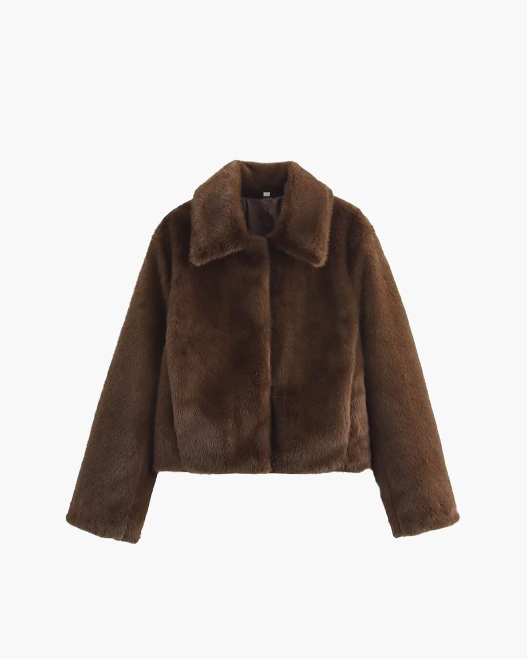 Comfortable Brown Faux Fur Coat for Women with Knit Relaxed Fit Everyday Wear Layered Style