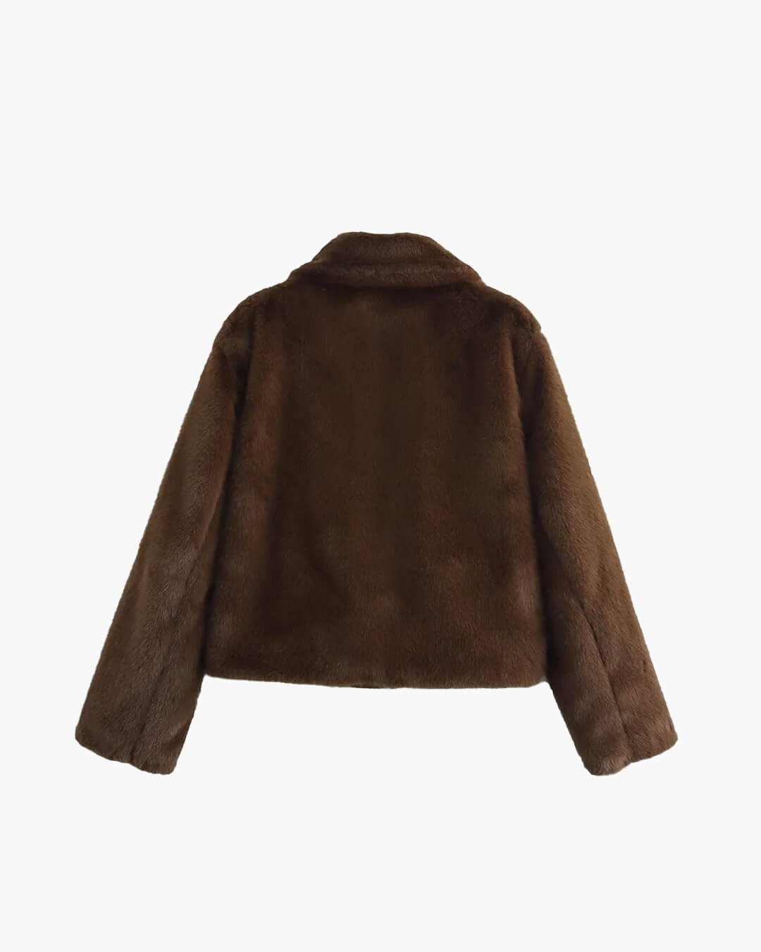 Comfortable Brown Faux Fur Coat for Women with Knit Relaxed Fit Everyday Wear Layered Style