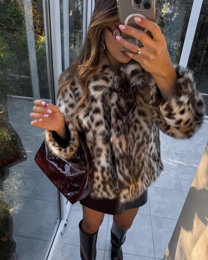 Comfortable Brown Faux Fur Coat for Women with Relaxed Fit Soft Finish Classic Cut Everyday Style