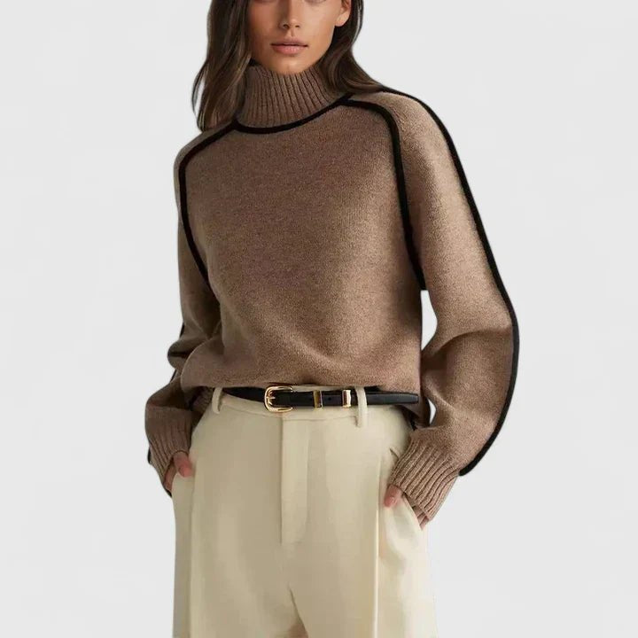 Comfortable Brown Sweater for Women with Relaxed Fit Everyday Wear Soft Finish Layered Style