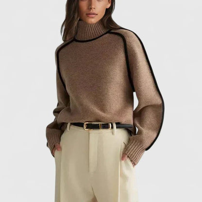 Comfortable Brown Sweater for Women with Relaxed Fit Everyday Wear Soft Finish Layered Style