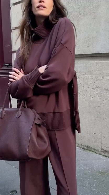 Comfortable Burgundy Loungewear Set for Women with Everyday Wear Soft Finish Classic Cut Relaxed Style