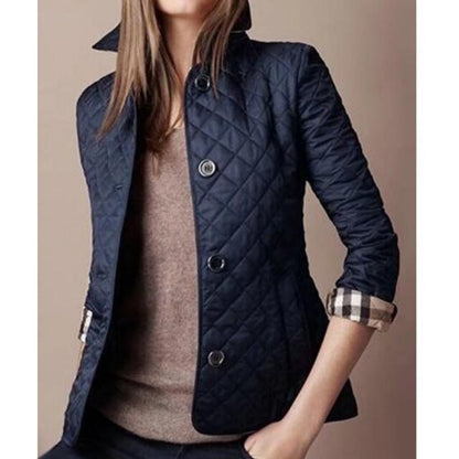 Comfortable Burgundy Quilted Jacket for Women with Button Front Relaxed Fit Everyday Wear Outdoor Style