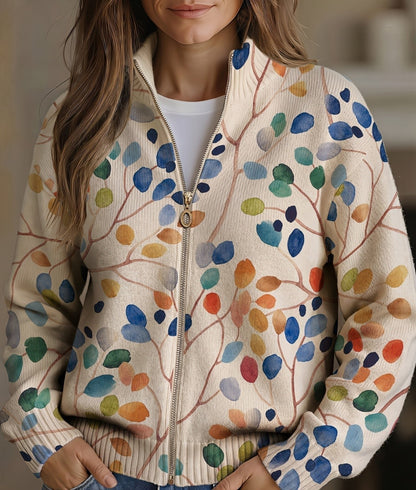 Comfortable Cardigan for Women with Zip Front Relaxed Fit Ribbed Knit Everyday Style