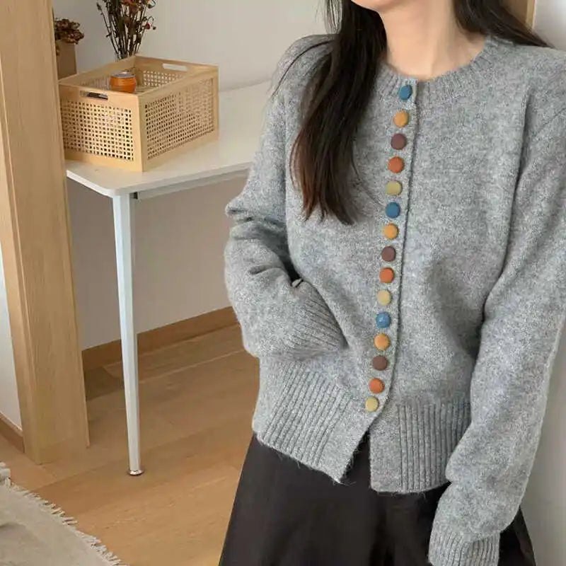 Comfortable Cream Cardigan for Women with Button Front Everyday Wear Soft Finish Relaxed Style