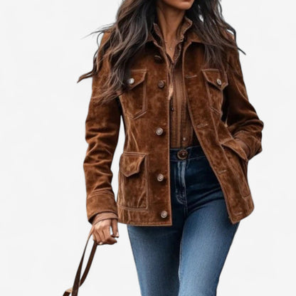 Comfortable Faux Suede Jacket for Women with Relaxed Fit Everyday Wear Soft Finish Winter Style
