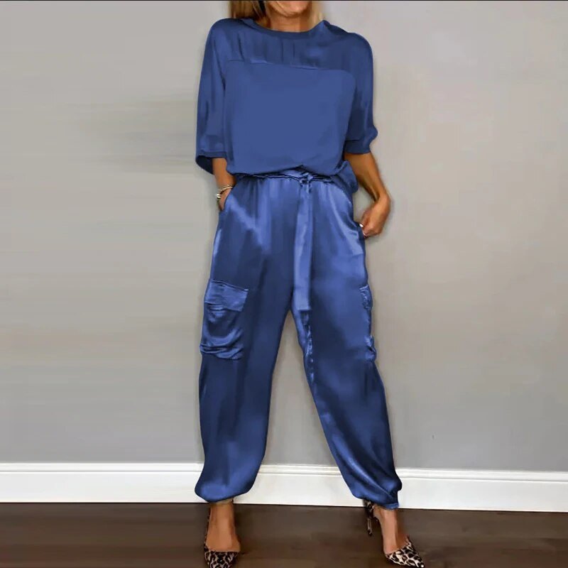 Comfortable Gold Loungewear Set for Women with Everyday Wear Soft Finish Classic Cut Relaxed Style