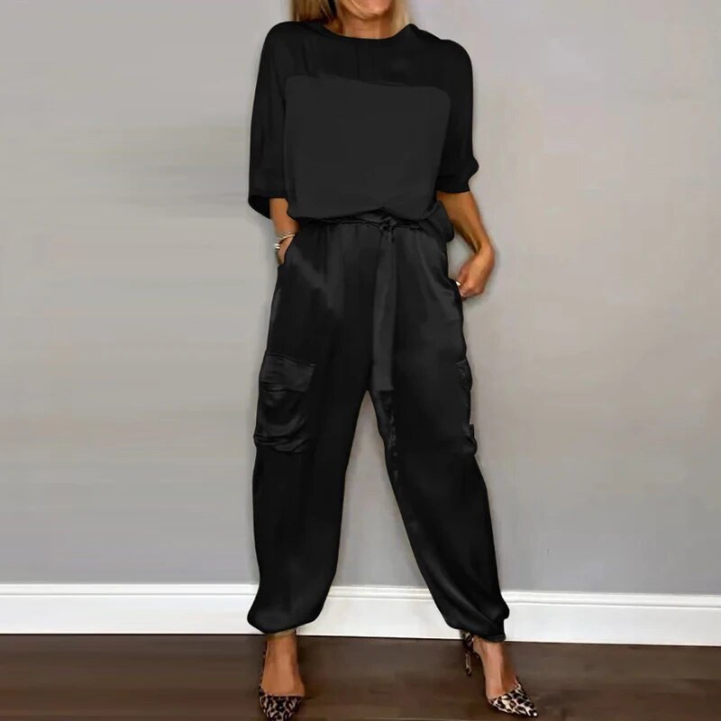 Comfortable Gold Loungewear Set for Women with Everyday Wear Soft Finish Classic Cut Relaxed Style