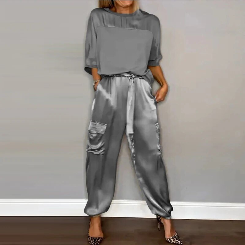 Comfortable Gold Loungewear Set for Women with Everyday Wear Soft Finish Classic Cut Relaxed Style