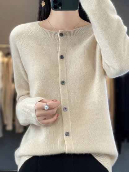 Comfortable Gray Cardigan for Women with Button Front Everyday Wear Soft Finish Relaxed Style