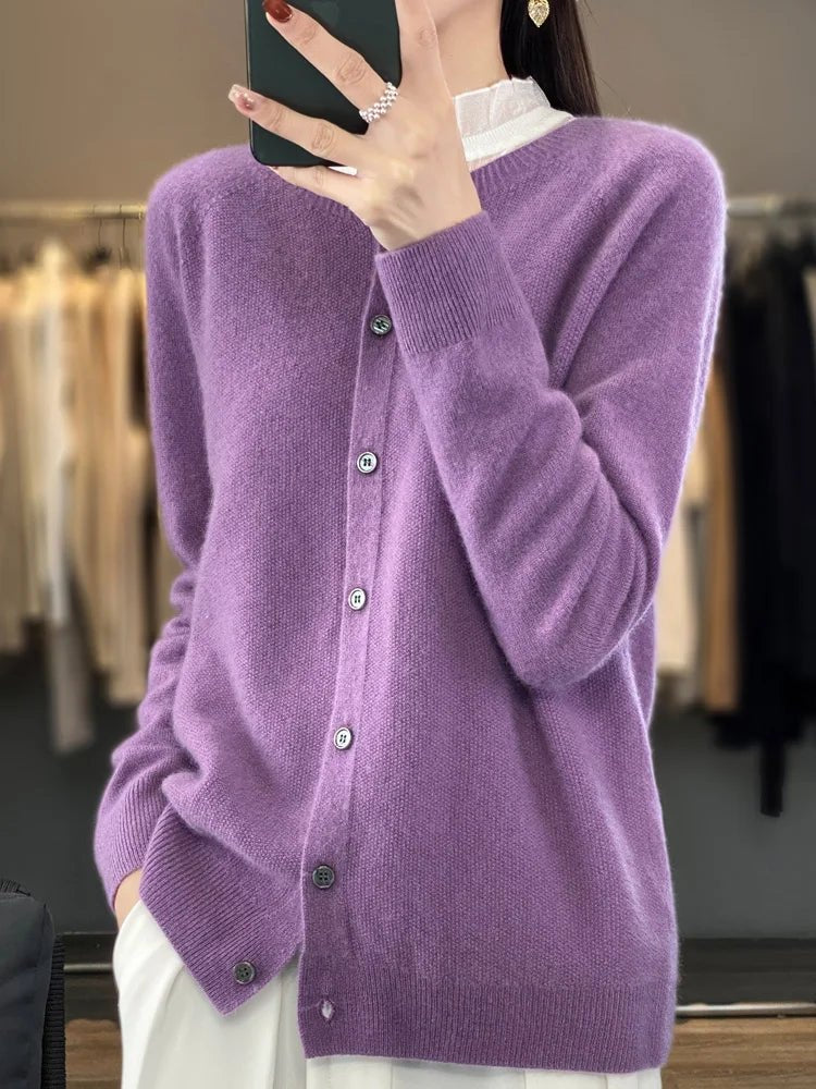 Comfortable Gray Cardigan for Women with Button Front Everyday Wear Soft Finish Relaxed Style