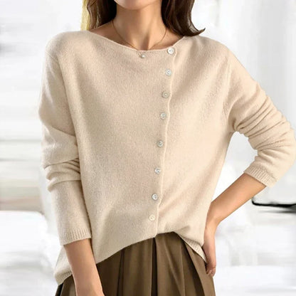 Comfortable Gray Cardigan for Women with Collared Button Front Relaxed Fit Everyday Style
