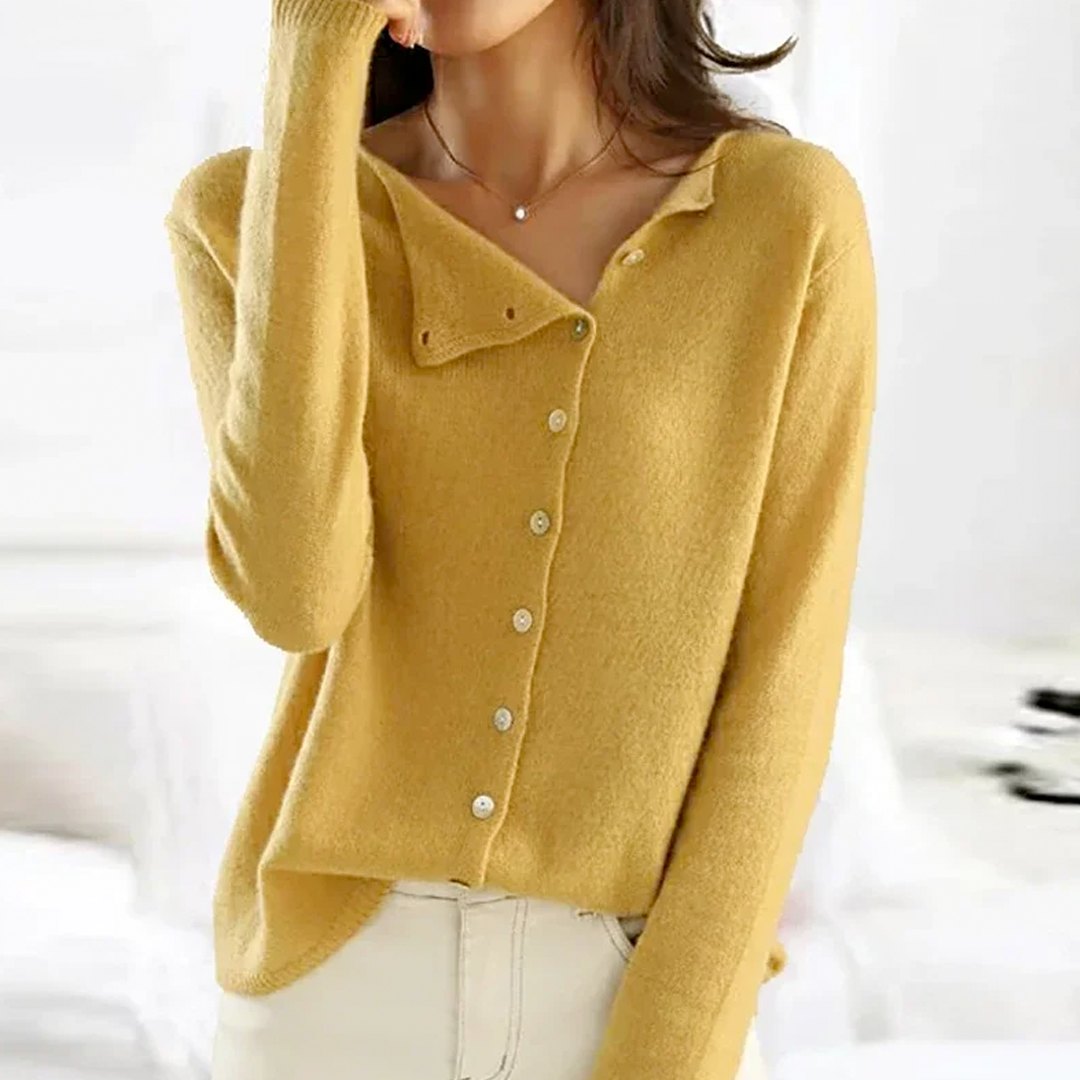 Comfortable Gray Cardigan for Women with Collared Button Front Relaxed Fit Everyday Style