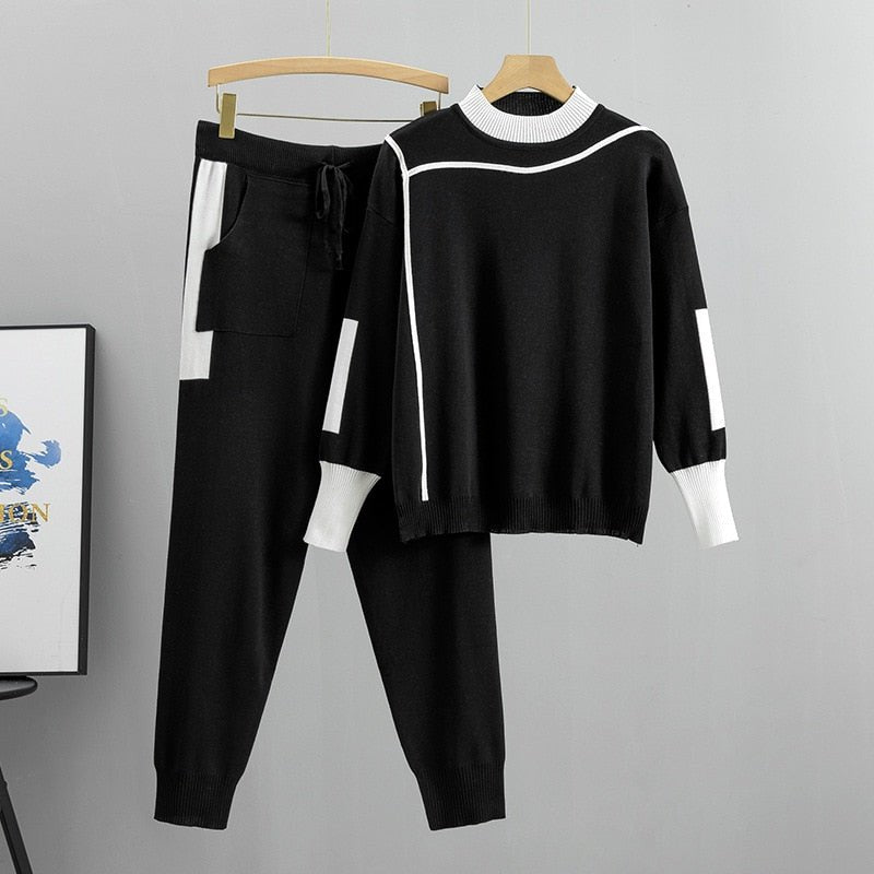 Comfortable Gray Loungewear Set for Women with Collared Long Sleeve Side Pockets Elastic Waist Drawstring Waist Everyday