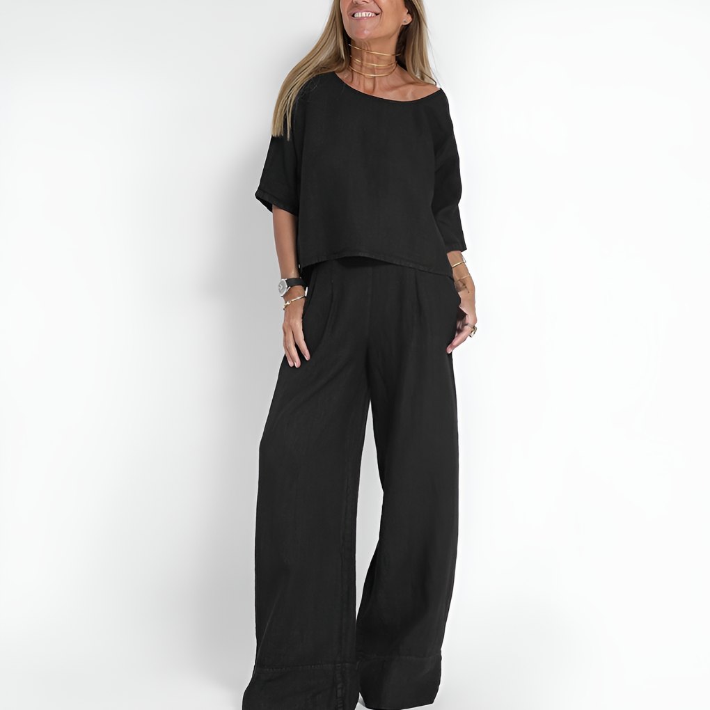Comfortable Gray Loungewear Set for Women with Wide Leg Everyday Wear Soft Finish Relaxed Style