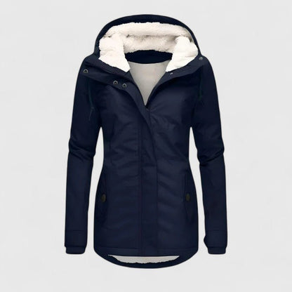 Comfortable Gray Winter Jacket for Women with Hooded Relaxed Fit Everyday Wear Layered Style